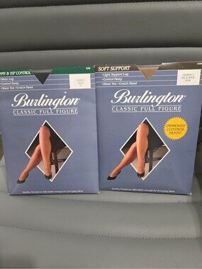 Two New Burlington Full Figure Pantyhose Queen 3